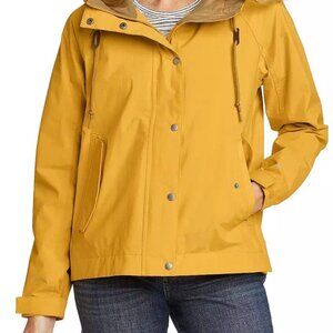 Eddie Bauer Port Townsend Jacket Women 3X Marigold Yellow Waterproof WeatherEdge